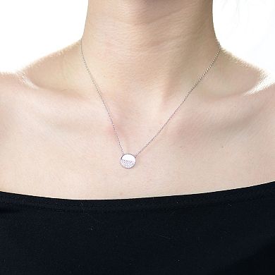 Sterling Silver Cubic Zirconia Round Pendant Necklace