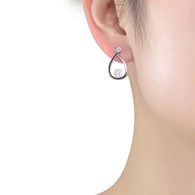 Sterling Silver Cubic Zirconia Teardrop Earrings