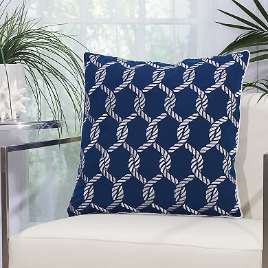 Mina Victory Woven Ropes Outdoor Throw Pillow