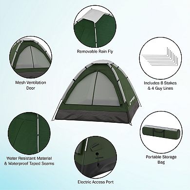 Wakeman Outdoors 2-Person Dome Tent with Rain Fly