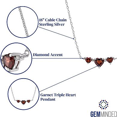Gemminded Sterling Silver Garnet & Diamond Accent Necklace