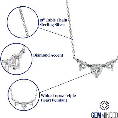 Gemminded Sterling Silver White Topaz & Diamond Accent Necklace