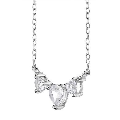Gemminded Sterling Silver White Topaz & Diamond Accent Necklace