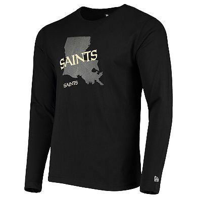 Men's New Era Black New Orleans Saints State Long Sleeve T-Shirt