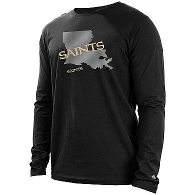 Men's New Era Black New Orleans Saints State Long Sleeve T-Shirt