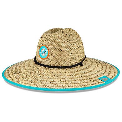 Men's New Era Natural Miami Dolphins 2020 NFL Summer Sideline Official Straw Hat