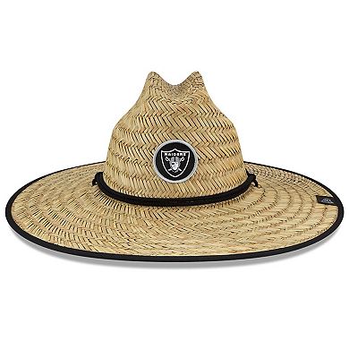 Men's New Era Natural Las Vegas Raiders 2020 NFL Summer Sideline Official Straw Hat