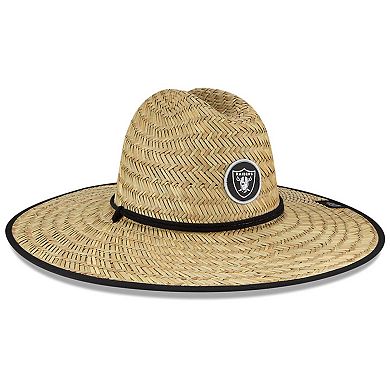 Men's New Era Natural Las Vegas Raiders 2020 NFL Summer Sideline Official Straw Hat