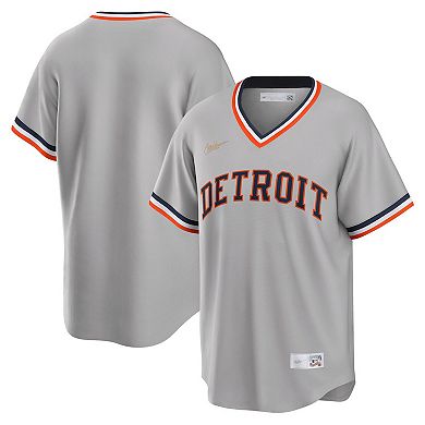 Men's Nike Gray Detroit Tigers Road Cooperstown Collection Team Jersey