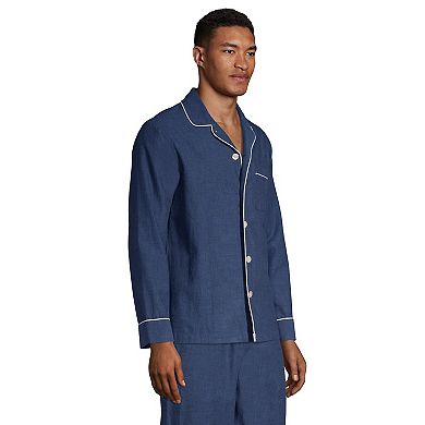 Men's Lands' End Broadcloth Pajama Sleep Shirt