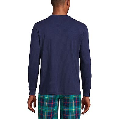 Men's Lands' End Knit Ribbed Crewneck Pajama Sleep Shirt