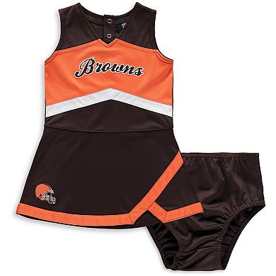 Girls Toddler Brown Cleveland Browns Cheer Captain Jumper Dress