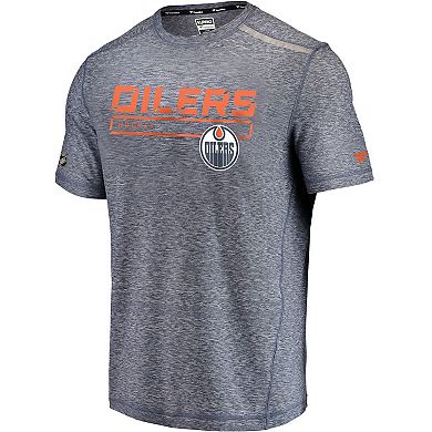 Men's Fanatics Heathered Royal Edmonton Oilers Authentic Pro Clutch T-Shirt