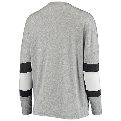 Women's Heathered Gray Indiana Hoosiers Swell Stripe Long Sleeve T-Shirt
