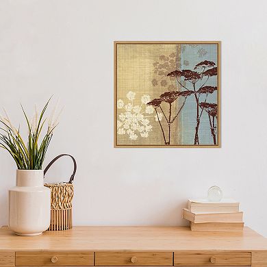 Amanti Art Silhouette In The Breeze I (Queen Anne's Lace Flower) Framed Canvas Print