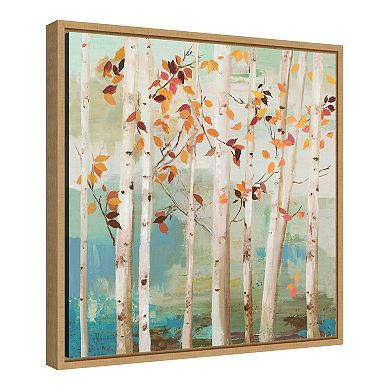 Amanti Art Fall Birch Trees Framed Canvas Print