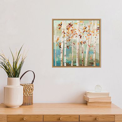 Amanti Art Fall Birch Trees Framed Canvas Print