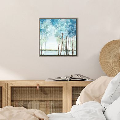 Amanti Art Step Into Dream Trees & Lake Framed Canvas Print