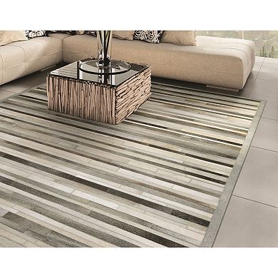 Couristan Chalet Plank Cowhide Leather Area Rug