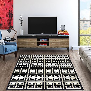 Couristan Chalet Meander Cowhide Leather Area Rug