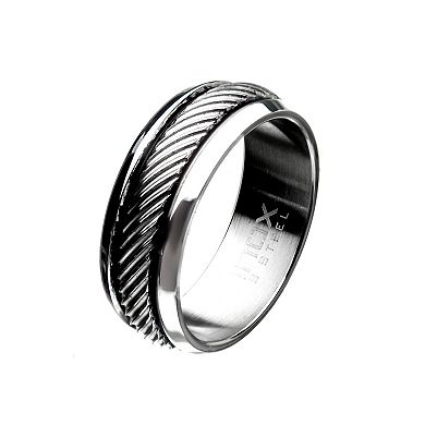 Men's Stainless Steel Center Stripe Ring