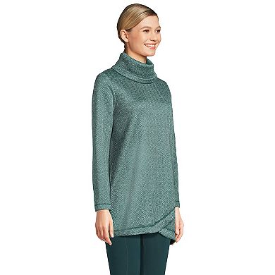 Women's Lands' End Cowlneck Fleece Tunic Sweater