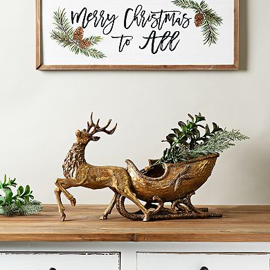 Reindeer Santa Sleigh Table Decor