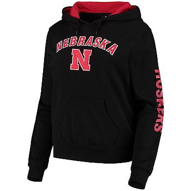 Women's Colosseum Black Nebraska Huskers Loud and Proud Pullover Hoodie