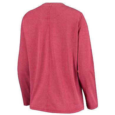 Women's Pressbox Crimson Oklahoma Sooners Tonal Block Vintage Wash Long Sleeve T-Shirt
