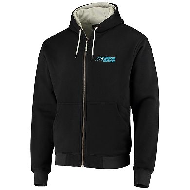 Men's Dunbrooke Black Carolina Panthers Craftsman Thermal-Lined Full-Zip Hoodie