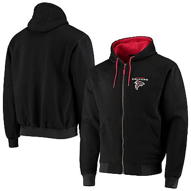 Men's Dunbrooke Black Atlanta Falcons Craftsman Thermal-Lined Full-Zip Hoodie