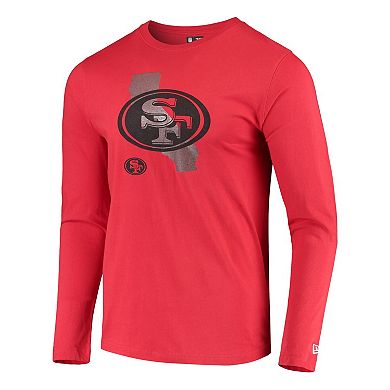 Men's New Era Scarlet San Francisco 49ers State Long Sleeve T-Shirt