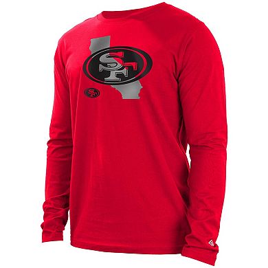 Men's New Era Scarlet San Francisco 49ers State Long Sleeve T-Shirt