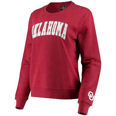 Women's Colosseum Crimson Oklahoma Sooners Campanile Pullover Sweatshirt