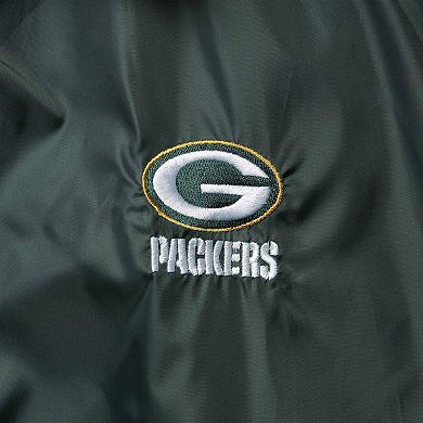Men's Green Green Bay Packers Coaches Classic Raglan Full-Snap Windbreaker Jacket