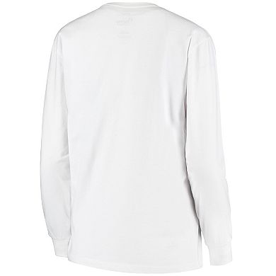 Women's Pressbox White Alabama Crimson Tide Big Block Whiteout Long Sleeve T-Shirt