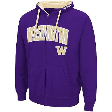 Men's Colosseum Purple Washington Huskies Big & Tall Full-Zip Hoodie