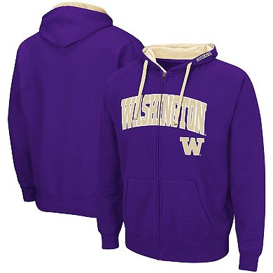 Men's Colosseum Purple Washington Huskies Big & Tall Full-Zip Hoodie