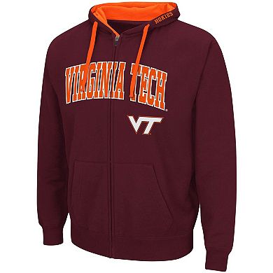 Men's Colosseum Maroon Virginia Tech Hokies Big & Tall Full-Zip Hoodie