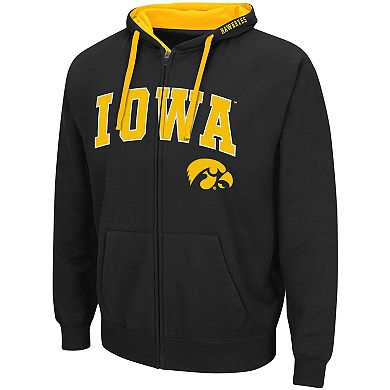 Men's Colosseum Black Iowa Hawkeyes Big & Tall Full-Zip Hoodie