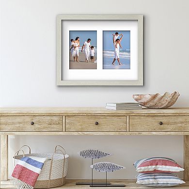 Harvest Collection Driftwood Grey Collage Frame with White Mat