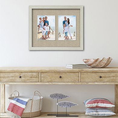 Harvest Collection Driftwood Grey Collage Frame with Linen Mat