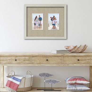 Harvest Collection Driftwood Grey Collage Frame with Linen Mat