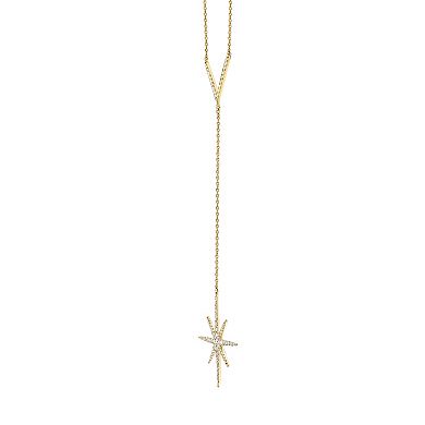 Gemminded 10k Gold 3/8 Carat T.W. Diamond Star Pendant Necklace
