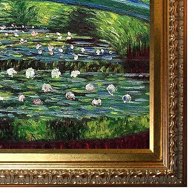 La Pastiche Japanese Bridge Monet Framed Canvas Wall Art