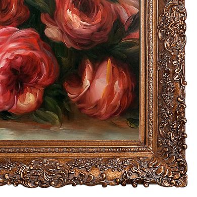 La Pastiche Discarded Roses Renoir Framed Canvas Wall Art