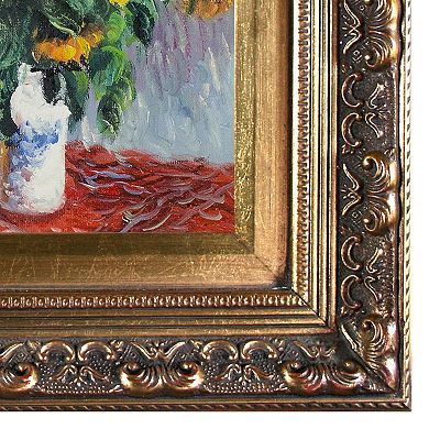 La Pastiche Sunflowers Claude Monet Baroque Framed Wall Art