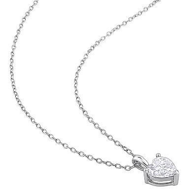 Stella Grace Sterling Silver Lab-Created Moissanite Solitaire Pendant Necklace