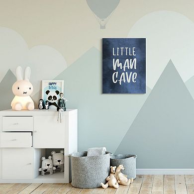 Boys Stupell Home Decor Little Man Cave Text Over Navy Blue Watercolor Pattern Wall Art