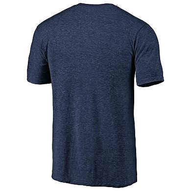 Men's Fanatics Branded Heather Navy Seattle Kraken Line Shift Tri-Blend T-Shirt